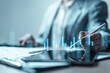 © Garun Studios - Business professional using stylus on tablet with stock candlestick chart overlay, representing investment analysis, portfolio management, market trends, and financial strategy.
