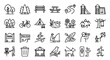 © Jasim - Outdoor and park outline icon collection with recreation vector illustrations