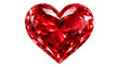 © Momo - Sparkling red ruby heart gemstone, faceted crimson diamond jewel on white background, luxury crystal heart for Valentine's Day and romantic jewelry design