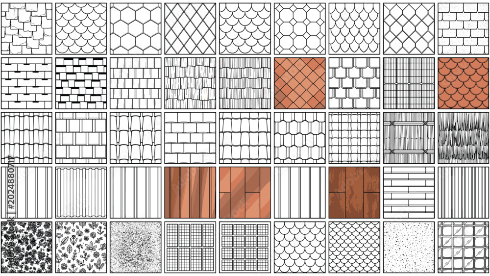 Architectural Material Hatch and Texture Pattern Collection Set for CAD ...