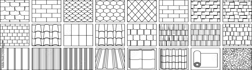 Stock-Vektorgrafik „Architectural Surface Hatch Pattern Set for CAD ...