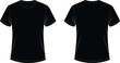 © Sahim - Blank black men t-shirt mockup vector illustration showing both front and back views isolated on white background