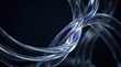© AspctStyle - Digital connectivity and fiber optics concept, abstract 3D render of translucent glass strands. Technology innovation and data transmission for network communication background.