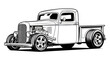 © Riris - Vintage Hot Rod Truck Illustration - Classic Custom Pickup with Exposed Engine