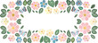 © Mohammed - Floral pattern with green leaves and pink flowers, illustration, nobody