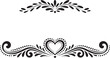 © Tanjina - Beautiful decorative floral border element featuring a heart shape for romantic wedding stationery design projects