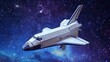 © Nami Liu - Paper Craft Space Shuttle Model, Vast Starry Deep Space Background, Space Exploration Aerospace Theme, Science Education Creative Design Material