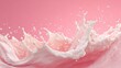 © hariyanti - Dynamic Pink Liquid Splash with Droplets and Waves.