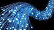 © JOBYEDHOSSION - Glowing fiber optic cables in dark representing high speed data transfer and digital connectivity with technology communication internet abstract connection transfer broadband telecommunication