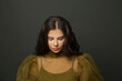 © millaf (Nemchinova) - Healthy woman hair. Beautiful model with long curly hairstyle posing