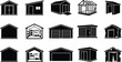 © Muhammad - Storage Shed and Backyard Outbuilding Black Silhouette Vector Icon Set for Home Improvement, Garden Organization & Real Estate Marketing (EPS)