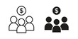 © paul - Mutual funds icon in black stroke eps vector graphic