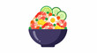 © terto - Colorful bowl of fried rice with shrimp, egg, peas, and lime slices