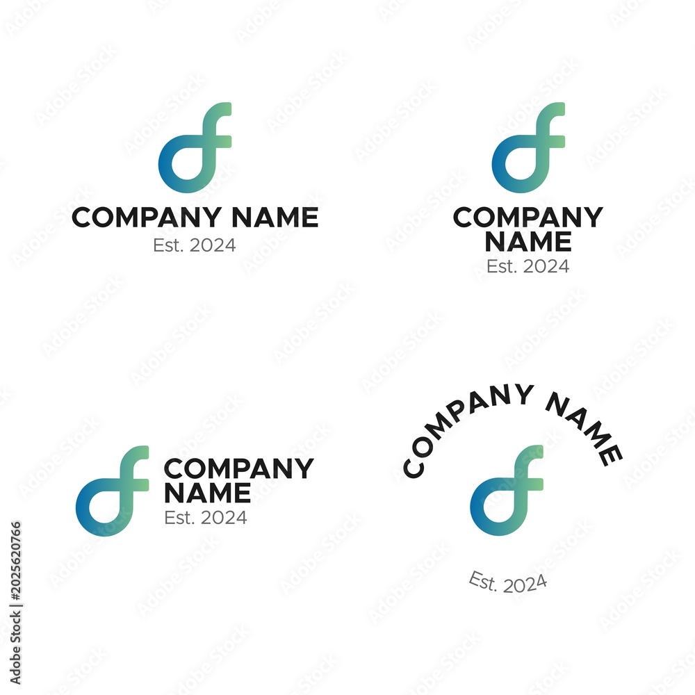 DF Monogram Logo Pack 4 Layout Variations Stock Illustration | Adobe Stock