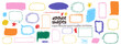 © EgorTopor - Messy whimsical frames and speech bubbles set. Hand drawn with colorful crayons scribble shapes. Funky irregular doodle borders. Expressive elements for scrapbooking vector illustration isolated