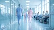 © Nathan - Busy Modern Hospital Corridor with Doctors Nurses and Patients Waiting.