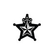 © dipu - Black and white sheriff star badge with ornate decorative on white background
