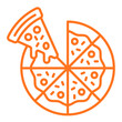 © Achmad - Modern pizza icon illustration featuring a delicious slice, perfect for food, restaurant, and fast food design projects