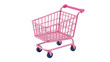 © AnaMaria - Pink metal miniature shopping cart with dark wheels, isolated on transparent background