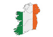 © ANWAR - Map of ireland with flag colors, isolated on transparent background