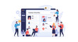 © Indah - Corporate HR team managing employee onboarding process with digital software interface.