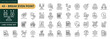 © Trisula Icons - A collection of Break Even Point icons set with editable stroke, including income statement, cash flow, financial planning, business model, investment return. Thin linear vector illustration.
