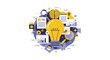 © Ashad - Strategic Business Innovation and Data Analytics Concept with Light Bulb, Brain, and Research Icons