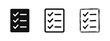 © drawing lines - Checklist document icons with check marks in three different styles