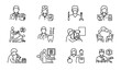 © MdMasud - Healthcare jobs thin line icon set editable medical profession vector