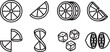 © Runa - Black and white bicycle wheel vector icons isolated illustration Vector