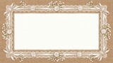Burlap and lace border decorative frame with floral elements  