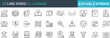 © PixiLine - E-Learning Line Icon Set. Contains icons online education, digital learning, virtual classroom, remote study, educational, graduation, and academic training. Editable stroke. Vector illustration.
