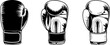 © Parboti - Hanging boxing gloves silhouette icon. Clipart image isolated on white background, hanging boxing gloves in black silhouette style, hanging boxing gloves vector on white background. element for logo