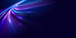 © Phantip - Futuristic glowing light trail background with flowing neon data lines, digital motion, and abstract cyber technology on dark blue copy space vector illustration.