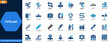© aura studio - Pipeline icon set. Plumbing, industrial piping, valves, pumps, drainage systems, gas lines, water supply, heating installation. Editable icons collection. Vector.
