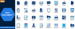© aura studio - Text and document icon set. document, text, file, book, letter, message, content, writing, page, clipboard, publication, typing, author, notes. Editable icons collection. Vector.
