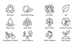 © Forhad - Ecology and environment line icon collection in modern minimal outline style for sustainability climate and global nature balance isolated on white background