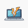 © zaki - Broken Laptop Screen with Lightning Bolt