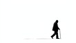 © kekong - Lonely old man walking with cane.
