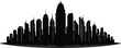 © Bappi - Modern city skyline silhouette featuring urban skyscrapers and downtown metropolitan architecture isolated on white background