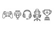 © Vida - Gamers compete with controller, microphone, headset, chair, and trophy