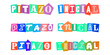 © velikiyzayats - PITAZO INICIAL letras estilo collage de rescate para diseno grafico deportivo y anuncios de inicio de eventos o competiciones