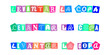 © velikiyzayats - LEVANTAR LA COPA, letras estilo collage de papel para celebraciones, diseno tipografico colorido para invitaciones de fiesta y eventos