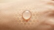 © Gibster - Longevity gene healthy aging science research skin hydration concept with water drop on hand surface