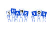 © AnwarHosan - Thank you text with raised hands holding cards vector illustration