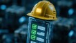 © BlackLion - Construction site with checklist and safety helmet standing out among tools and equipment in the background at night