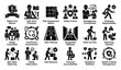 © Maestro - Set of workplace safety and health management icons illustrating best practices
