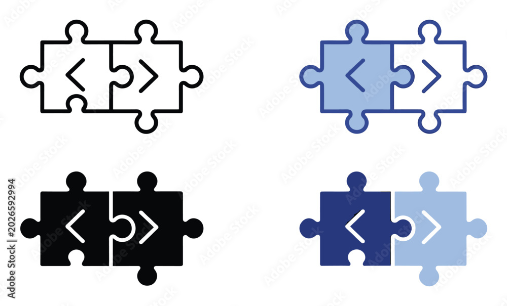 Programming code puzzle pieces symbolizing solution and integration for ...
