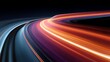 © csl - Abstract, vibrant light trails curving against a black background, suggesting speed and motion