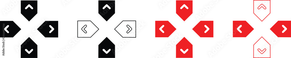 Directional arrow keys game control button icon vector set Stock Vector ...